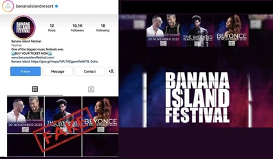 Banana Island Festival with Beyonce in Qatar is fake news